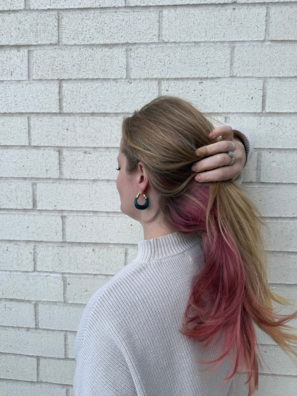 Deep Forest Resin Hoop Earrings