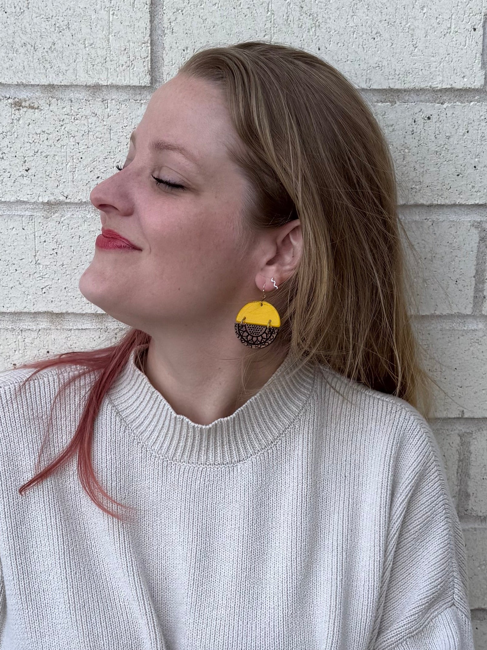 Sunflower Fields Mixed Material Earrings