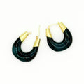 Deep Forest Resin Hoop Earrings
