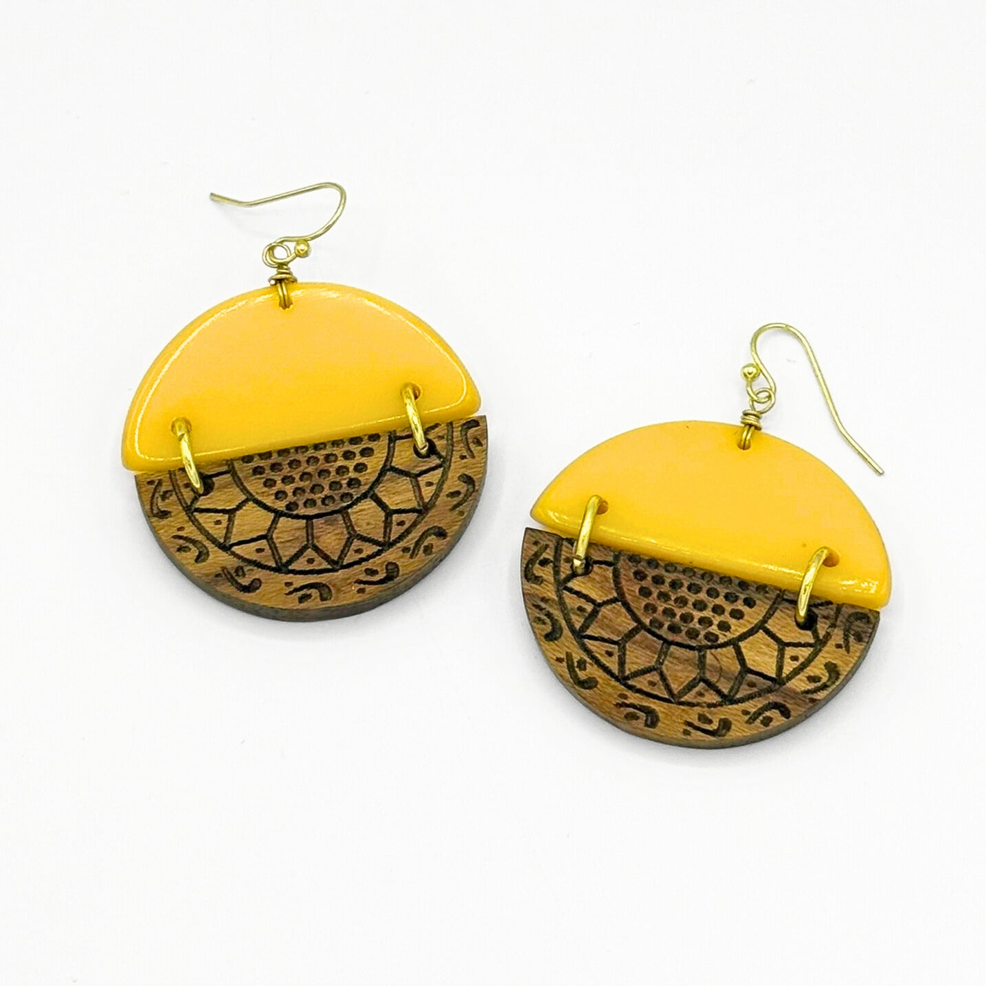 Sunflower Fields Mixed Material Earrings